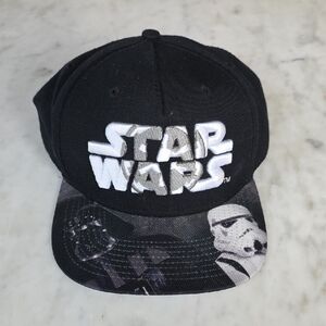 Star Wars Black and White Men's Snapback Hat with Stormtrooper Visor